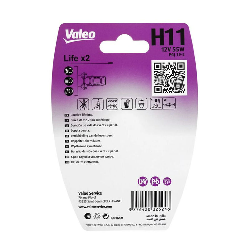 Valeo H11 Bulb Blister (Life X2) 032524 032524