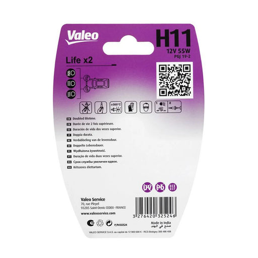 Valeo H11 Bulb Blister (Life X2) 032524 032524
