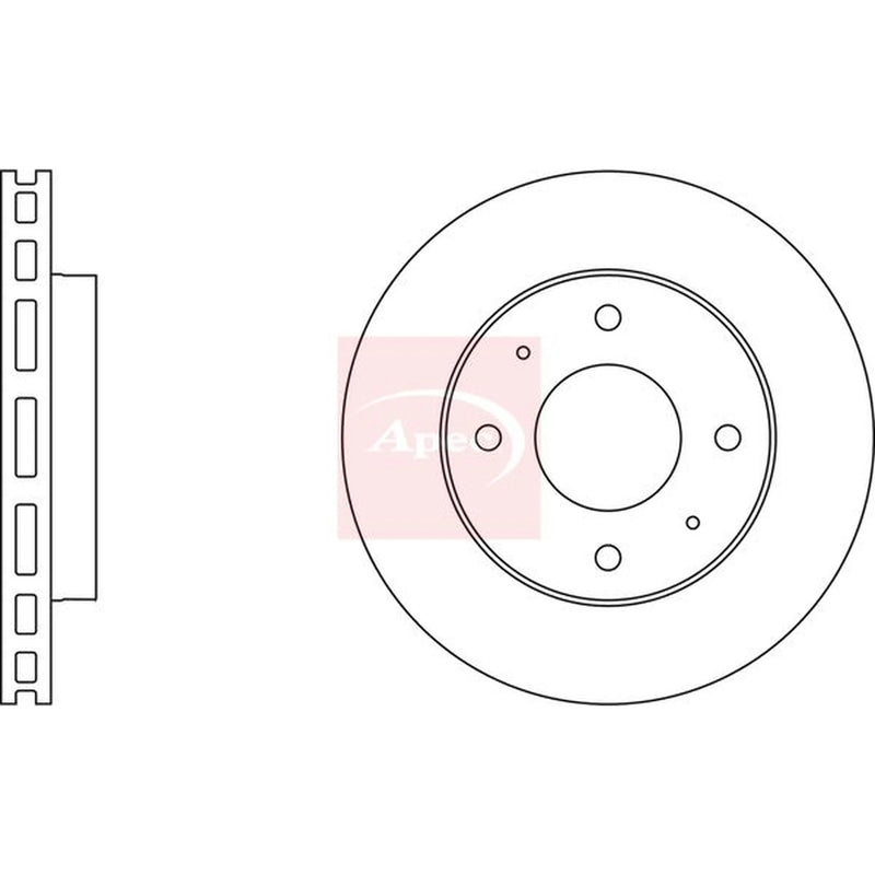 Apec 2 x Vented Front Brake Discs DSK662
