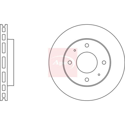 Apec 2 x Vented Front Brake Discs DSK662