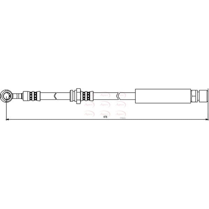 Apec Brake Hydraulic Hose Line Front Right HOS3824