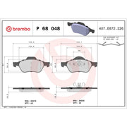 Brembo 4 x Front Brake Pad Set P68048