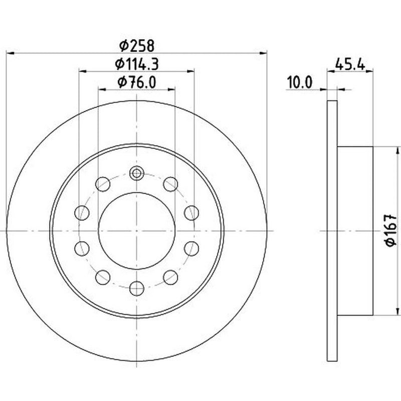 DON 2 x Solid Rear Brake Discs PCD19052