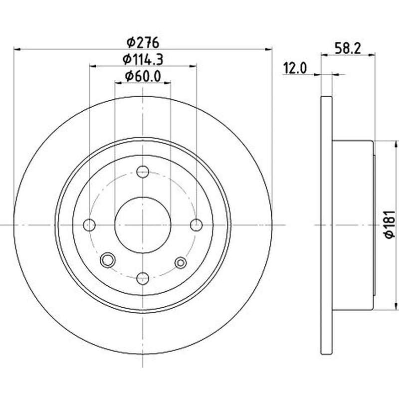 DON 2 x Solid Rear Brake Discs PCD21672