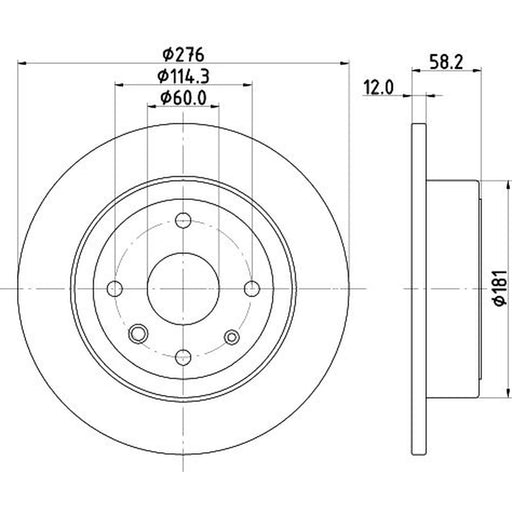 DON 2 x Solid Rear Brake Discs PCD21672