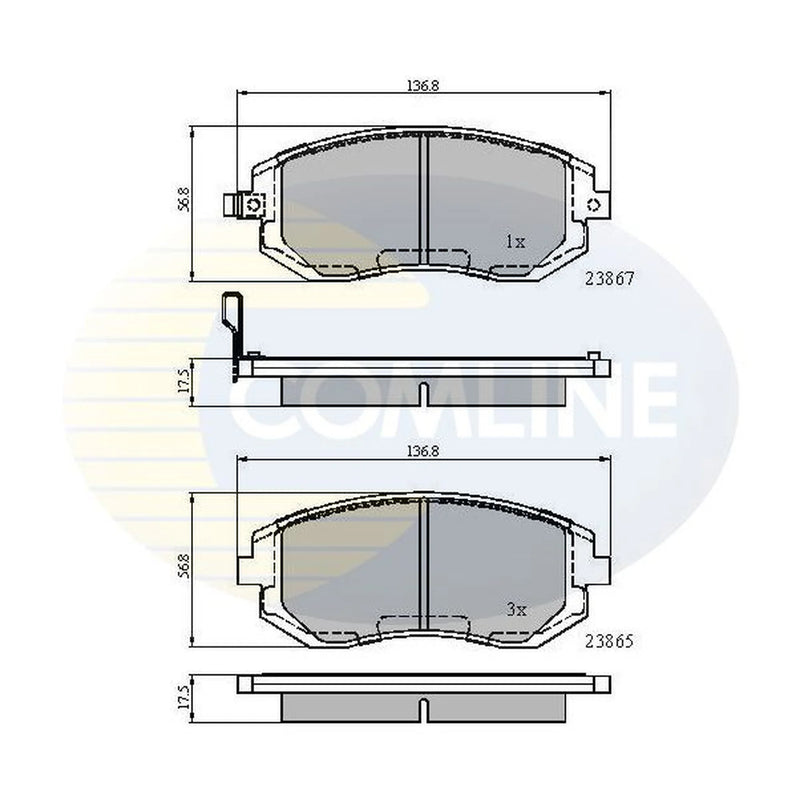 Comline 4 x Front Brake Pad Set CBP31208
