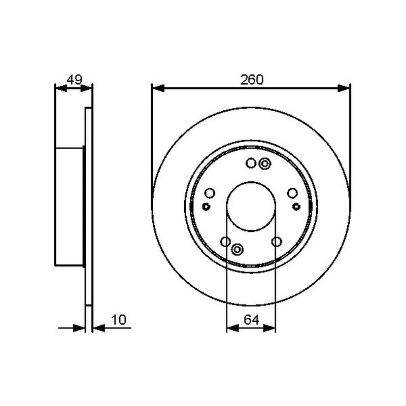 Bosch 2 x Solid Rear Brake Discs 0 986 479 450