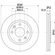 Mintex 2 x Externally Vented Front Brake Discs MDC868