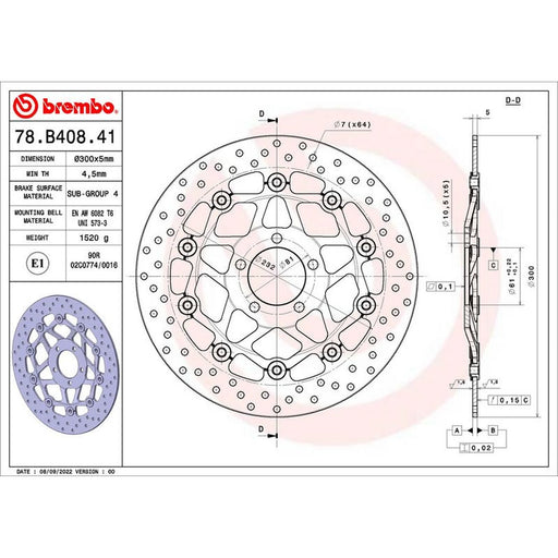 Brembo 2 x Floating Front Brake Disc Brake Discs 78B40841