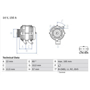 Bosch Car Alternator 12V 0 986 082 400
