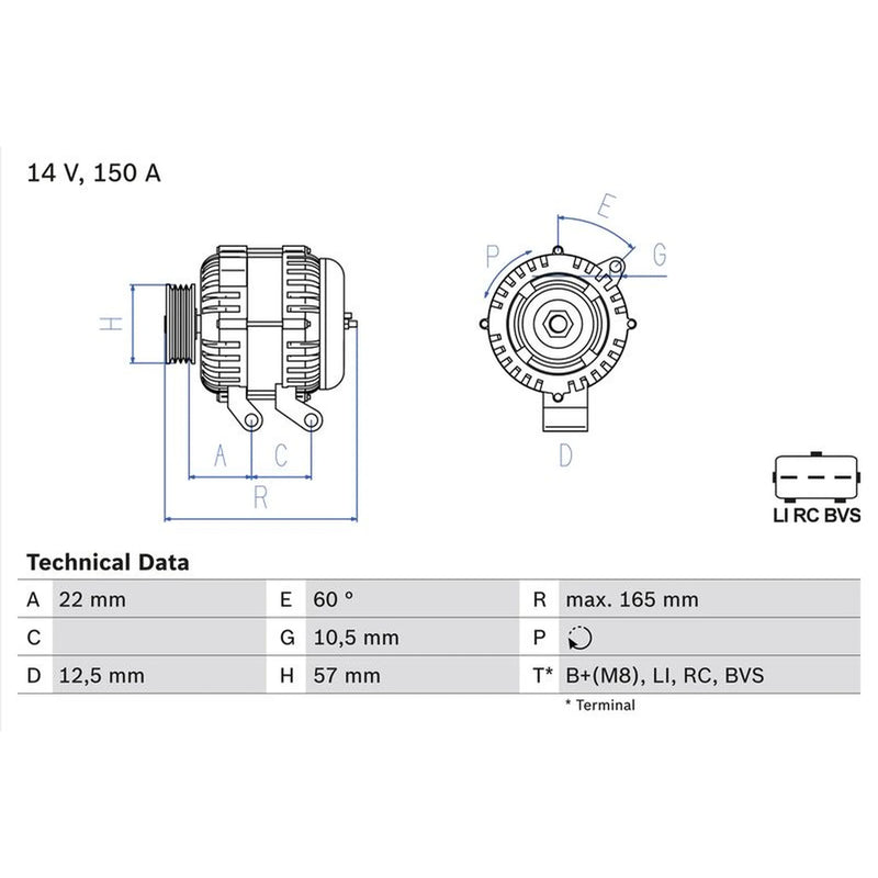 Bosch Car Alternator 12V 0 986 082 400