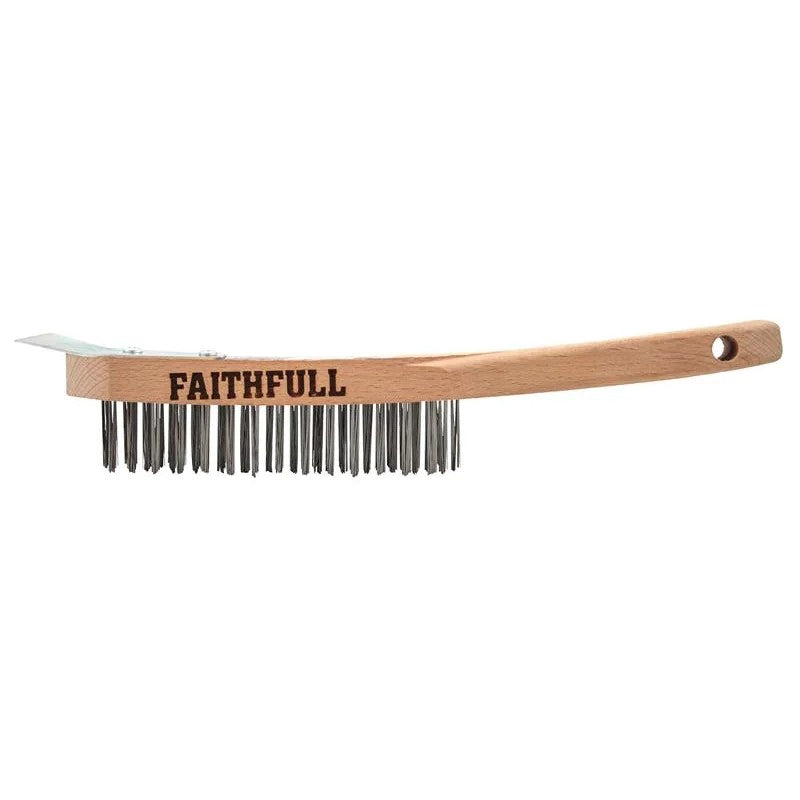 Faithfull Lightweight Scratch Brush with Scraper, Four Row - FAI5804SRF
