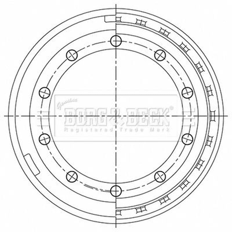Borg & Beck Brake Drum Assembly Rear BBR32552