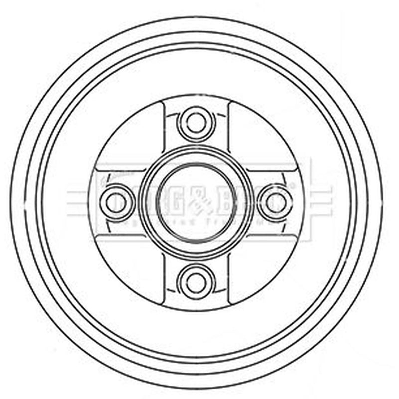 Borg & Beck Brake Drum Assembly Rear BBR7243