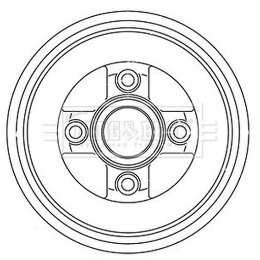 Borg & Beck Brake Drum Assembly Rear BBR7243