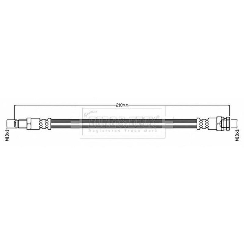 Borg & Beck Brake Hydraulic Hose Line Rear Left BBH8709