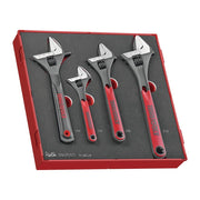 Teng Tools Adjustable Wrench Set FOAM2 4 Pieces
