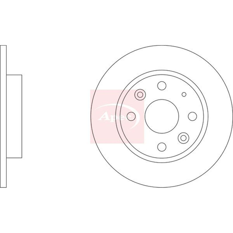 Apec 2 x Solid Rear Brake Discs DSK304