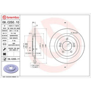 Brembo 2 x Solid Rear Brake Discs 08.C250.11