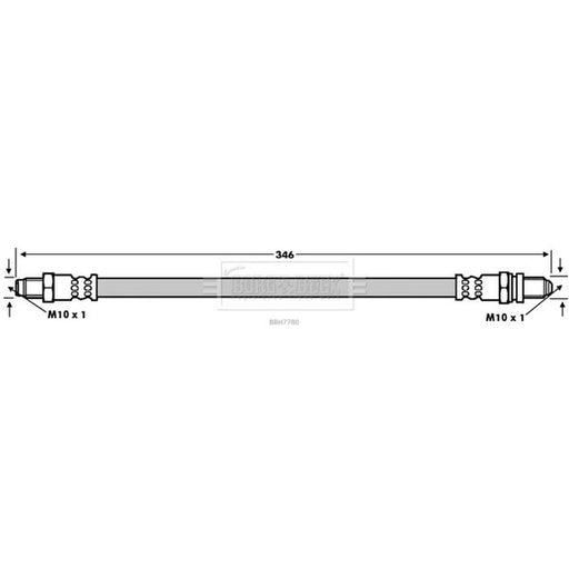 Borg & Beck Brake Hydraulic Hose Line Rear Left BBH7780