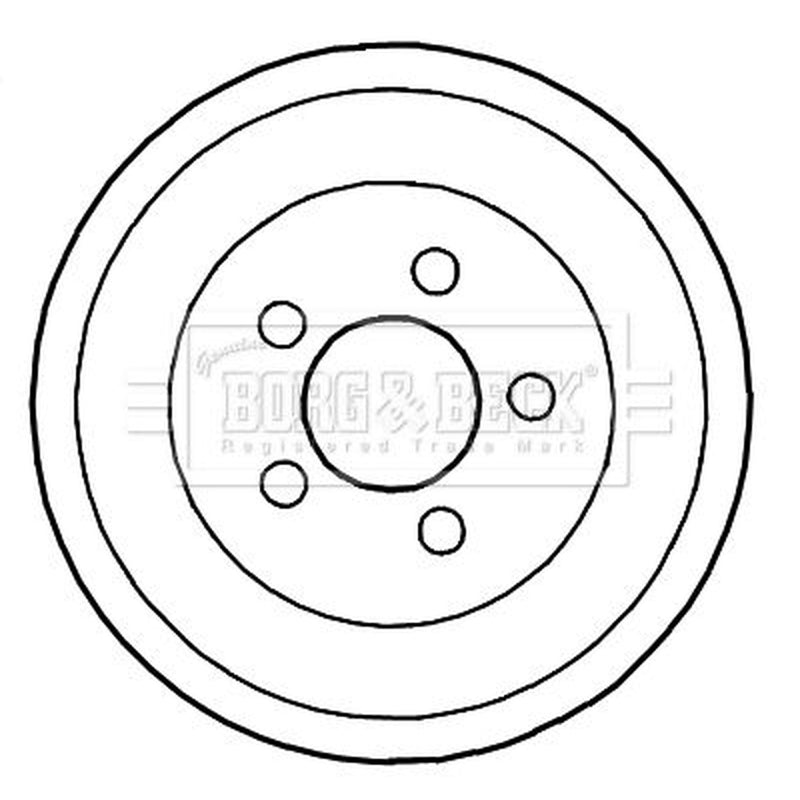 Borg & Beck Brake Drum Assembly Rear BBR7191