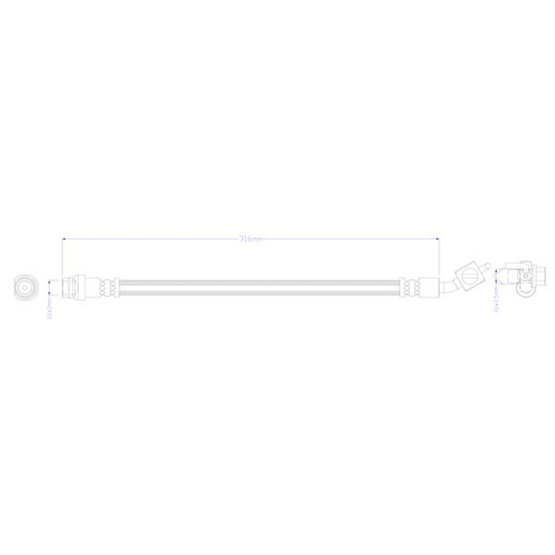 Juratek Brake Hydraulic Hose Line Rear Left JBH1412L