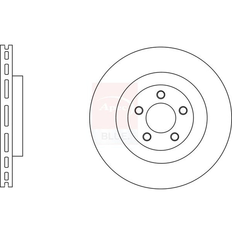 Apec 2 x Vented Front Brake Discs SDK6569