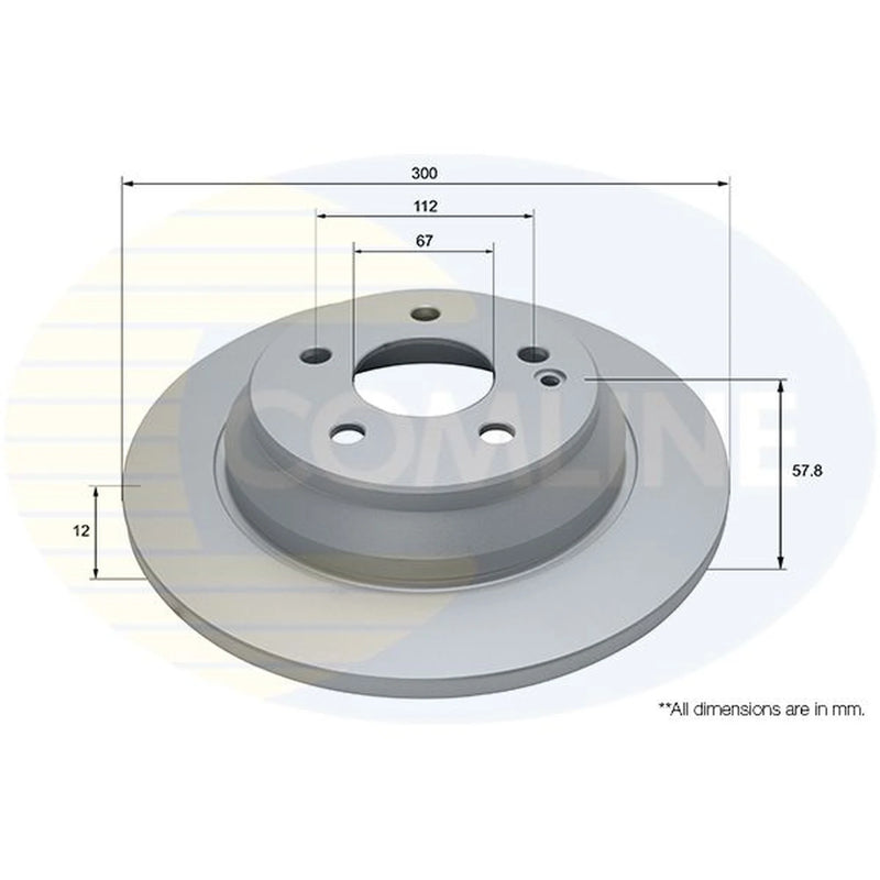 Comline 2 x Solid Rear Brake Discs ADC2805