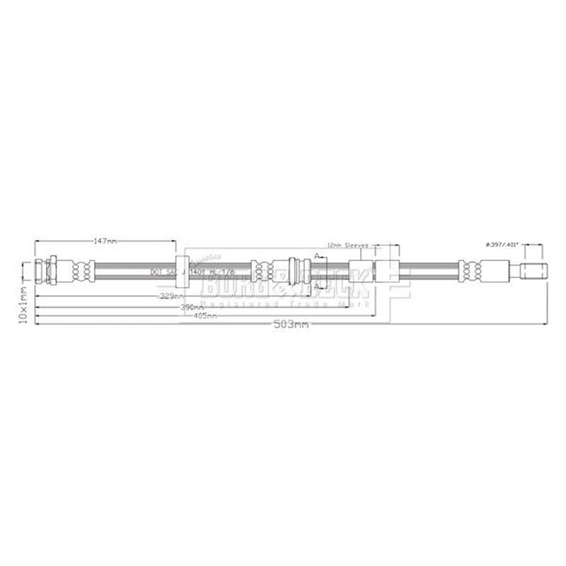 Borg & Beck Brake Hydraulic Hose Line Rear Left BBH8918