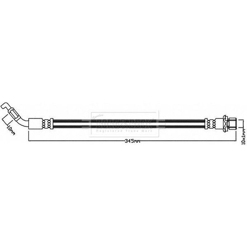 Borg & Beck Brake Hydraulic Hose Line Front Left BBH8231