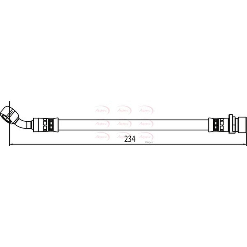 Apec Brake Hydraulic Hose Line Rear Right HOS4004