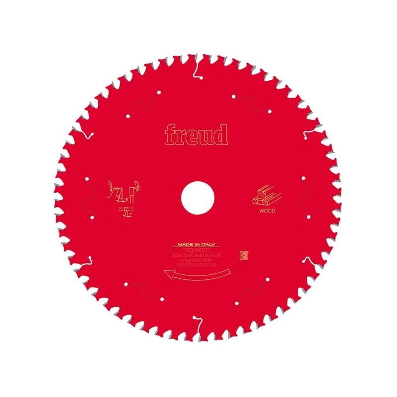 Freud Wood Table Saw Blade 260 x 30 x 2.6/1.8mm x 60T - F03FS09782