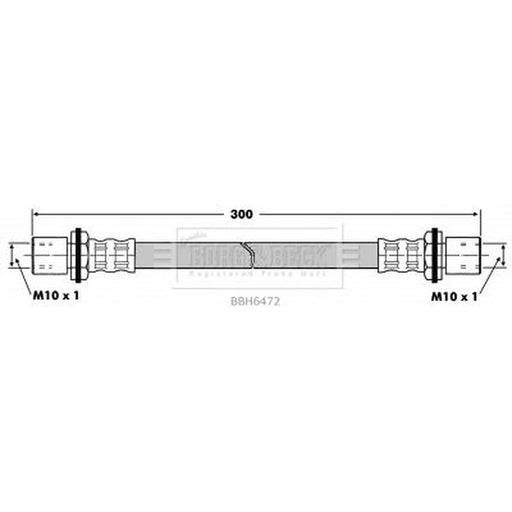 Borg & Beck Brake Hydraulic Hose Line Front Left BBH6472