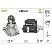 Valeo Starter Motor 12V 1.1kW 10 Teeth 446533