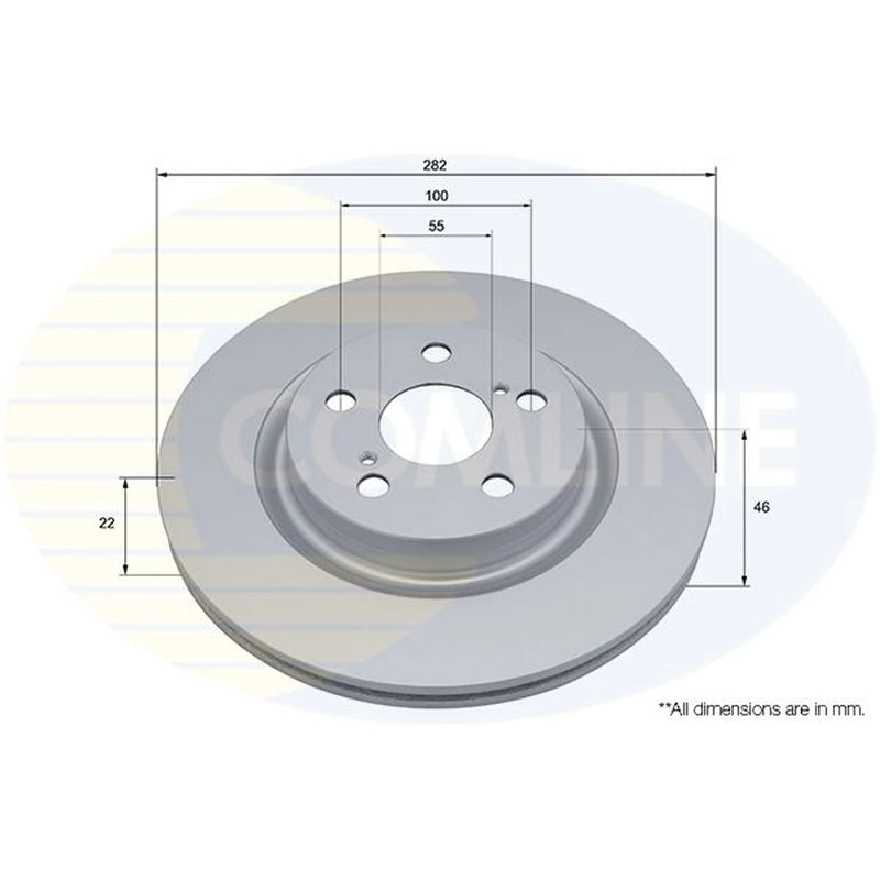 Comline 2 x Internally Vented Front Brake Discs ADC5234V