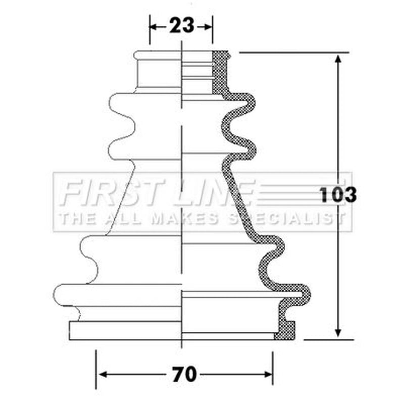 First Line Drive Shaft Bellow Kit Front Left FCB6304