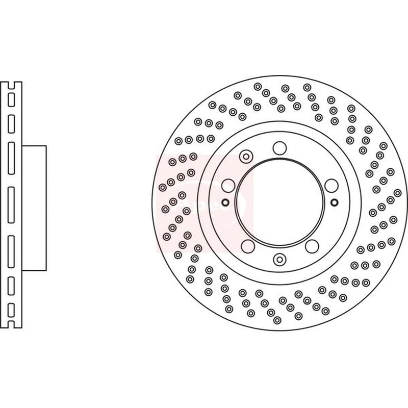 Apec 2 x Perforated/Vented Front Brake Discs DSK3109