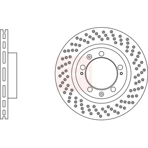 Apec 2 x Perforated/Vented Front Brake Discs DSK3109