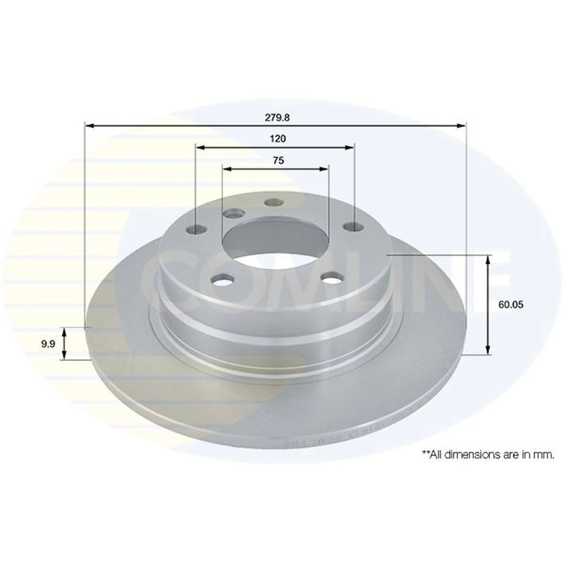 Comline 2 x Solid Rear Brake Discs ADC1706