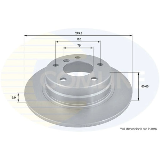Comline 2 x Solid Rear Brake Discs ADC1706