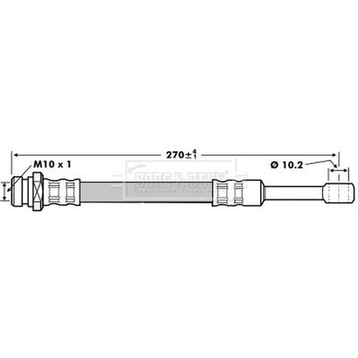 Borg & Beck Brake Hydraulic Hose Line Rear Left BBH7057