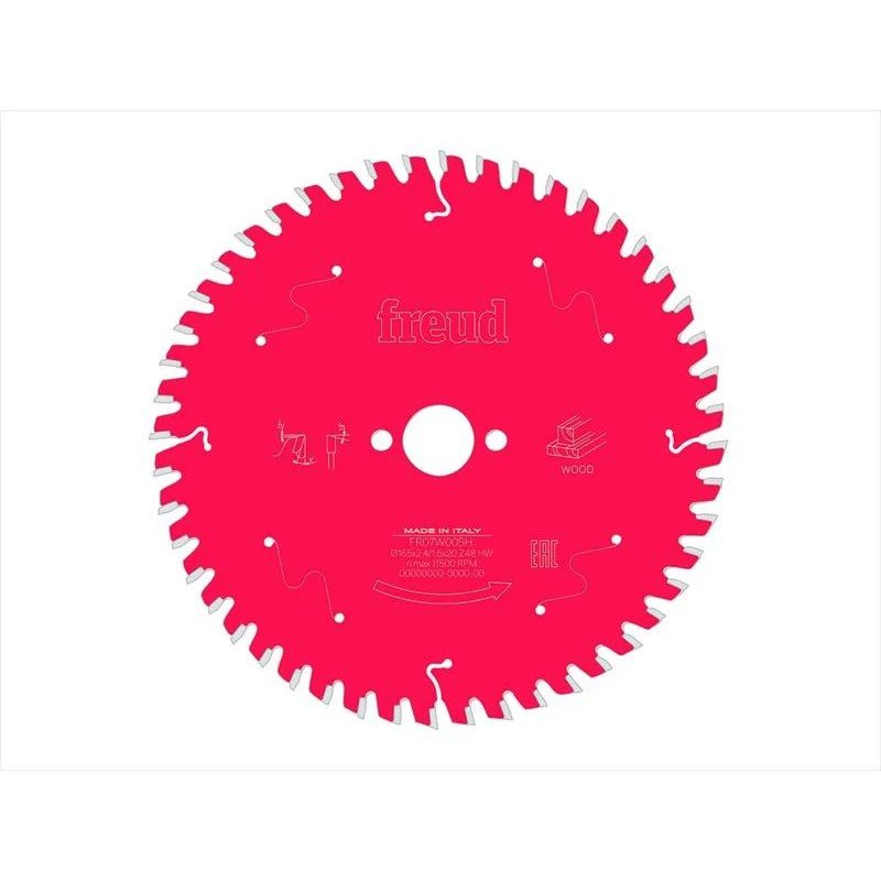 Freud Wood Circular Saw Blade 165 x 20 x 1.4/1mm x 48T - F03FS10054