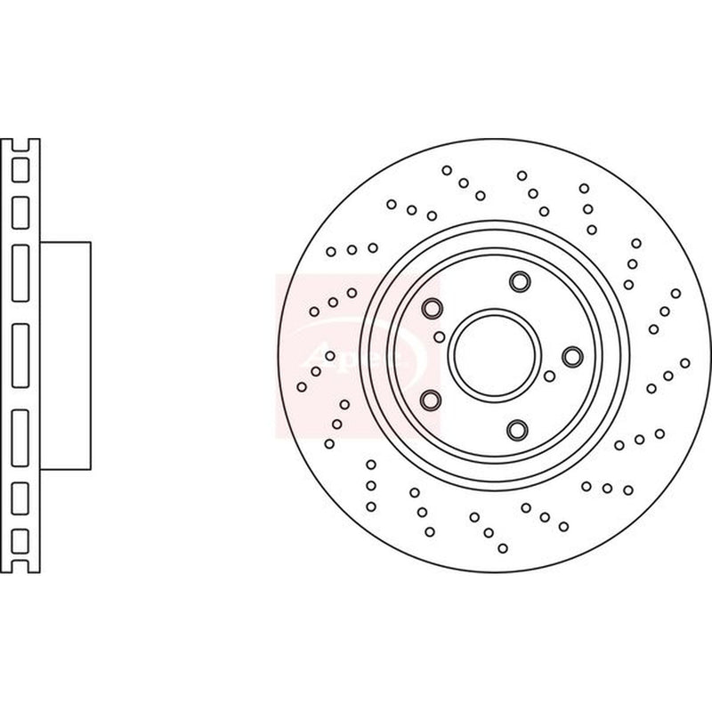 Apec 2 x Vented Rear Brake Discs DSK3526