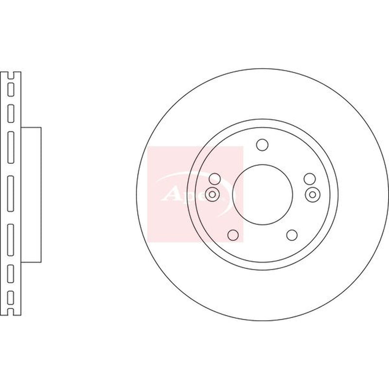 Apec 2 x Vented Front Brake Discs DSK3371