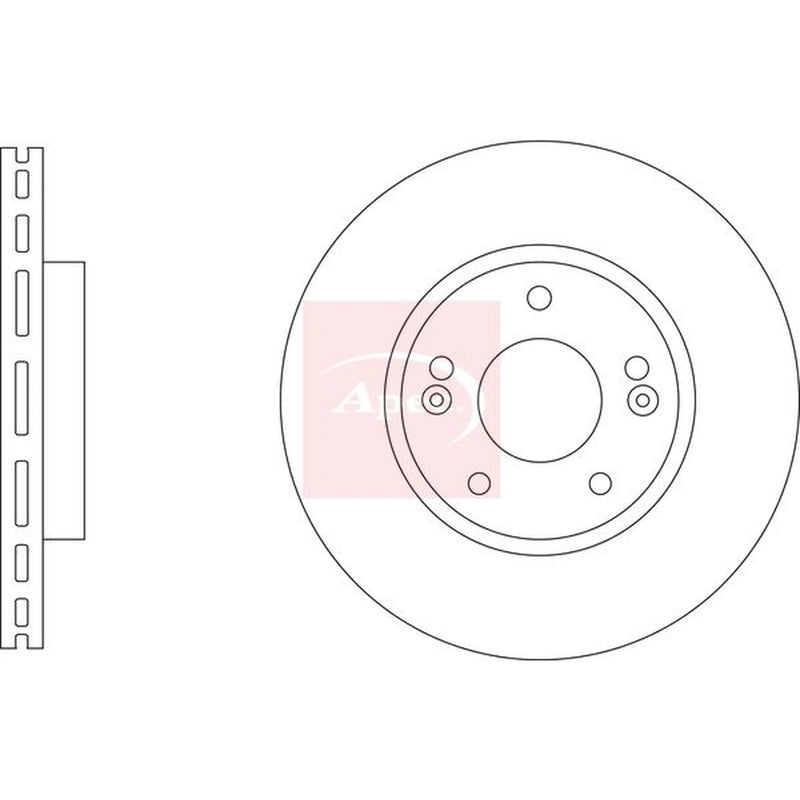Apec 2 x Vented Front Brake Discs DSK3371