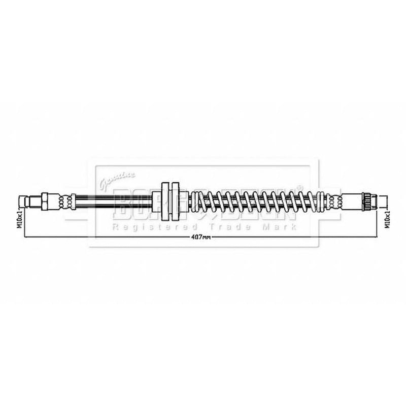 Borg & Beck Brake Hydraulic Hose Line Front Left BBH8869