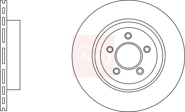 Apec 2 x Brake Disc Set Vented