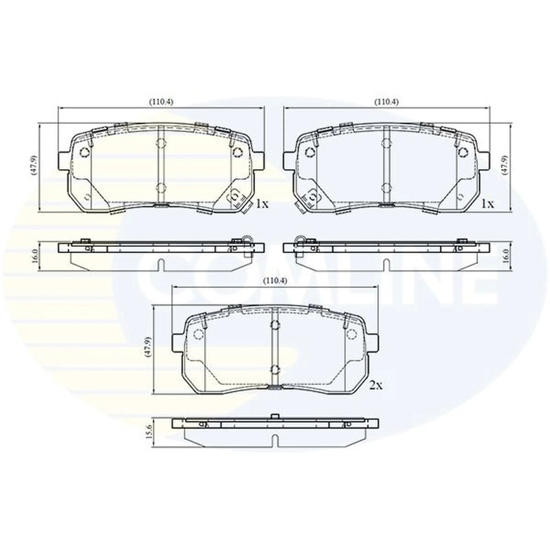 Comline 4 x Rear Brake Pad Set CBP32693
