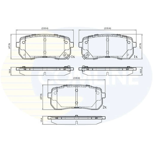 Comline 4 x Rear Brake Pad Set CBP32693