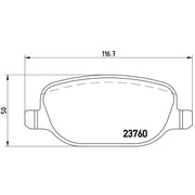 Brembo 4 x Rear Brake Pad Set P23089